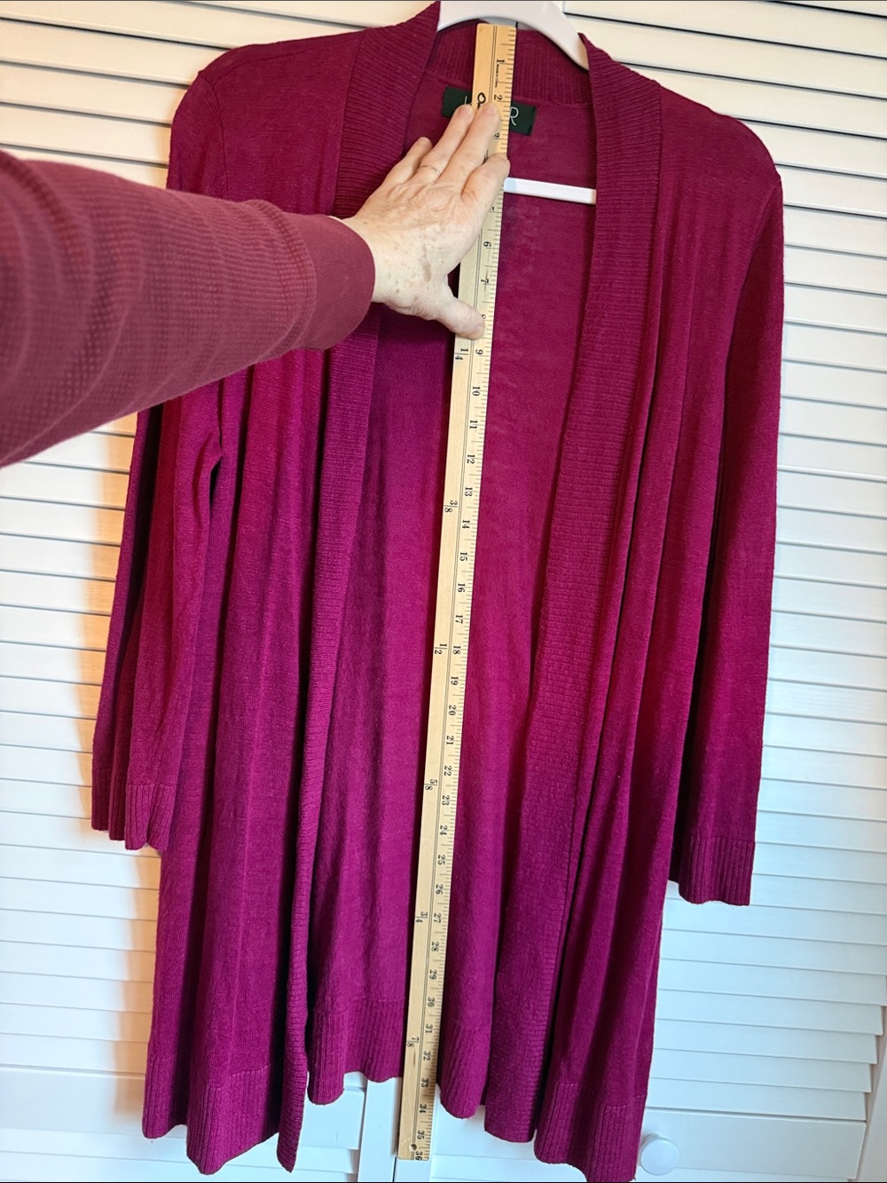 Kasper Open-Front Cardigan in Berry Pink - Picture 11 of 11